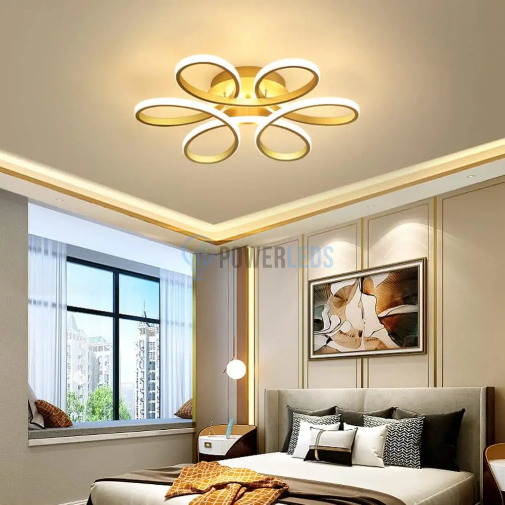 Lustra Led Daisy Gold Echivalent 500W Telecomanda Lighting Fixtures