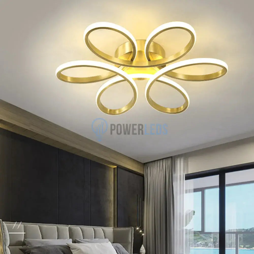 Lustra Led Daisy Gold Echivalent 500W Telecomanda Lighting Fixtures