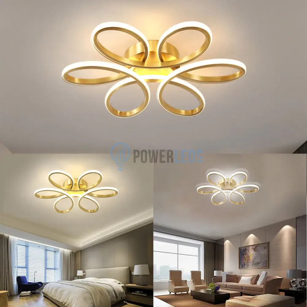 Lustra Led Daisy Gold Echivalent 500W Telecomanda Lighting Fixtures