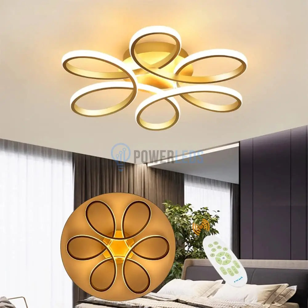 Lustra Led Daisy Gold Echivalent 500W Telecomanda Lighting Fixtures