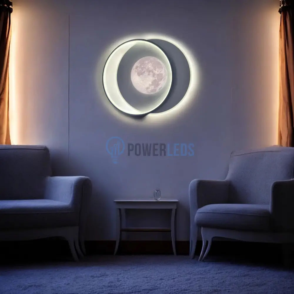 Lustra LED Double Circle Mini-Moon Echivalent 350W Telecomanda powerleds.ro