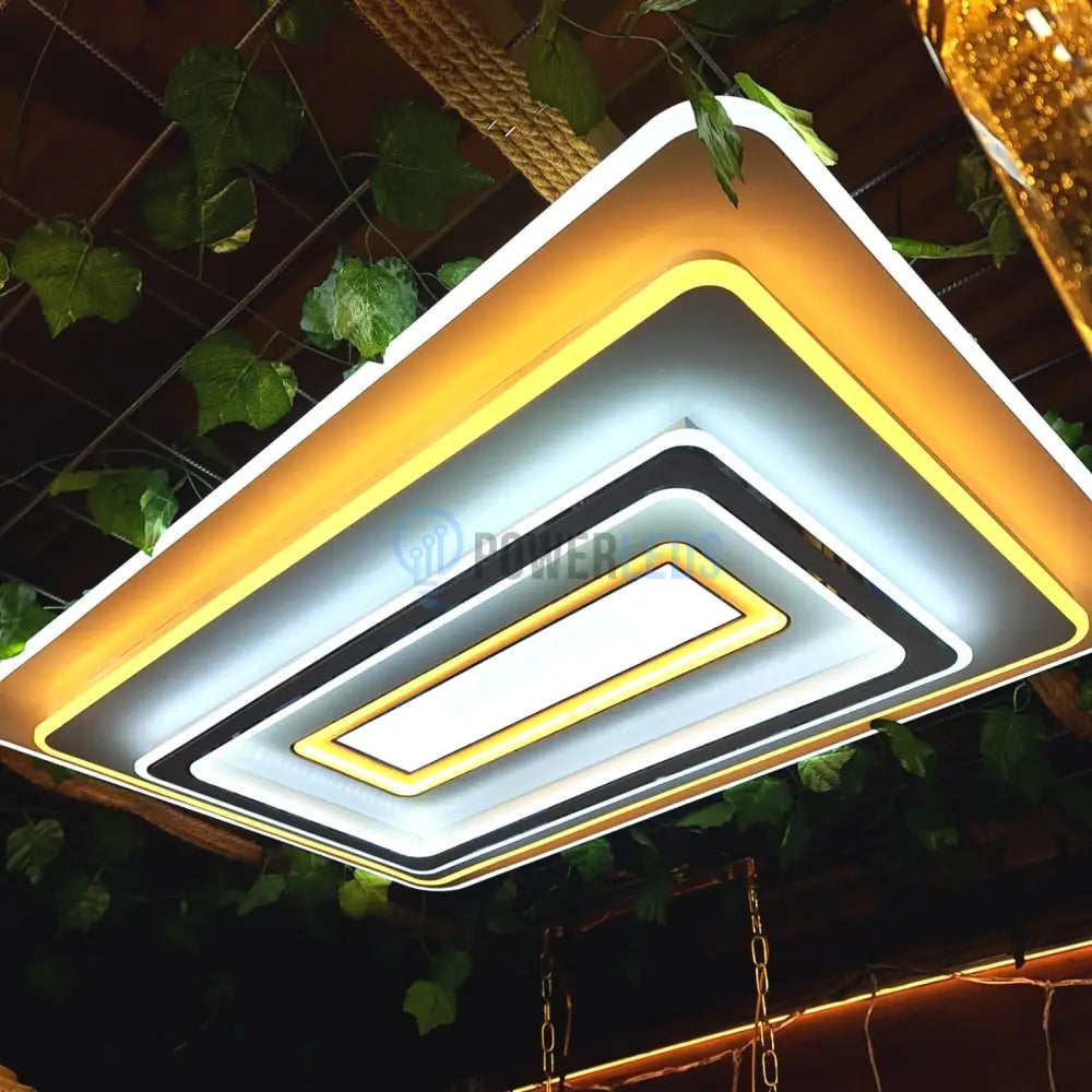 Lustra Led Dreptunghiulara 110X70Cm Echivalent 1200W Telecomanda Lighting Fixtures