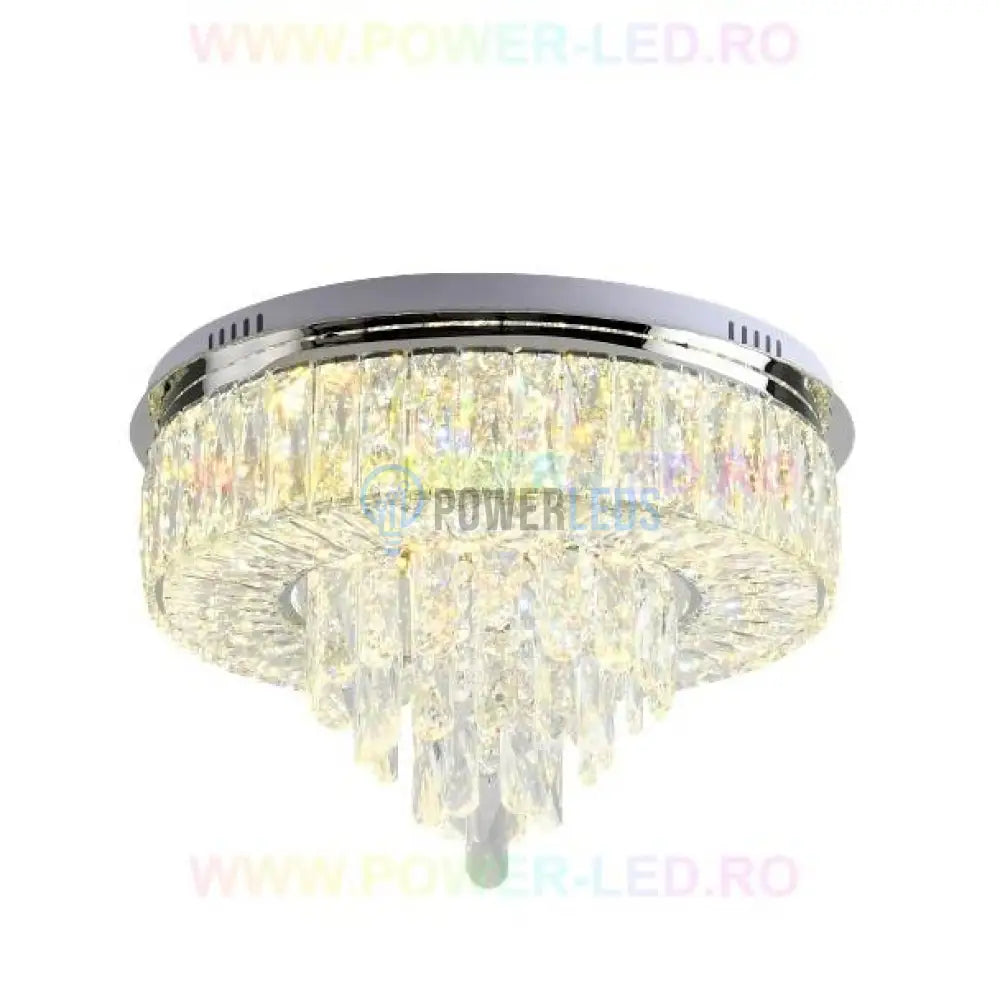 Lustra Led 100W Elegance Circle Maxi Cristal Telecomanda Lighting Fixtures