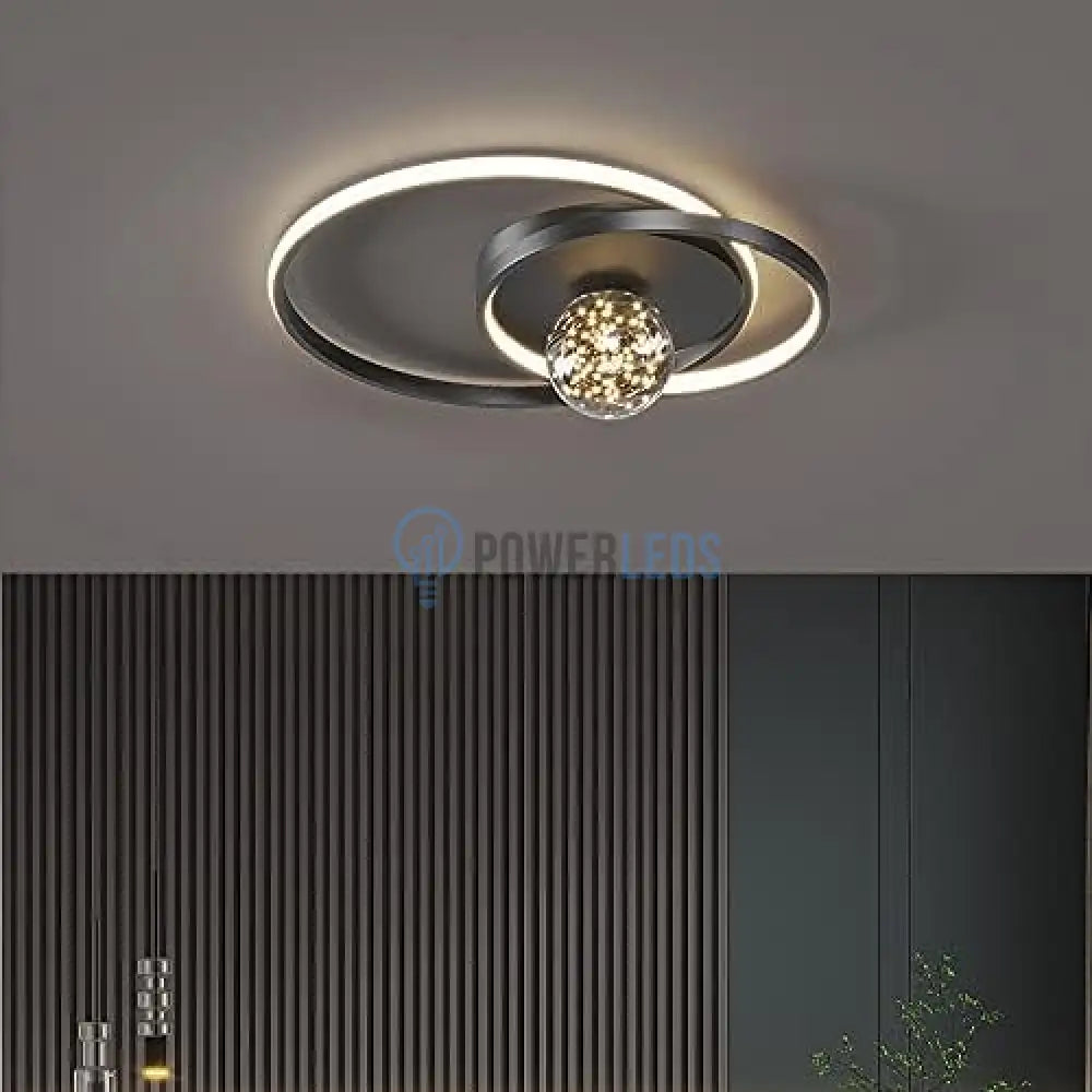Lustra Led Enigma Black Telecomanda Echivalent 300W Lighting Fixtures