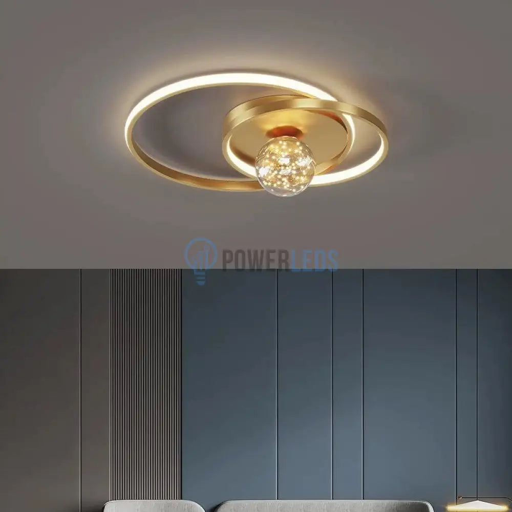 Lustra LED Enigma Gold Echivalent 300W Telecomanda powerleds.ro