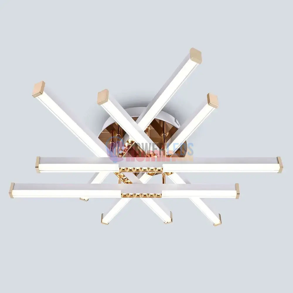 Lustra LED FERGA LINES Gold Echivalent 700W Telecomanda AURIE / 60CM / MINIMALIST DESIGN Lighting Fixtures