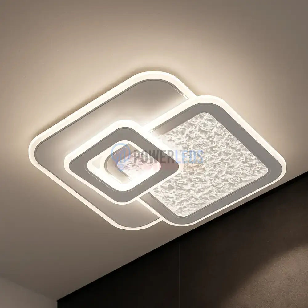 Lustra LED Fino Square White Echivalent 100W ALBA / SQUARE DESIGN / 24CM Lighting Fixtures