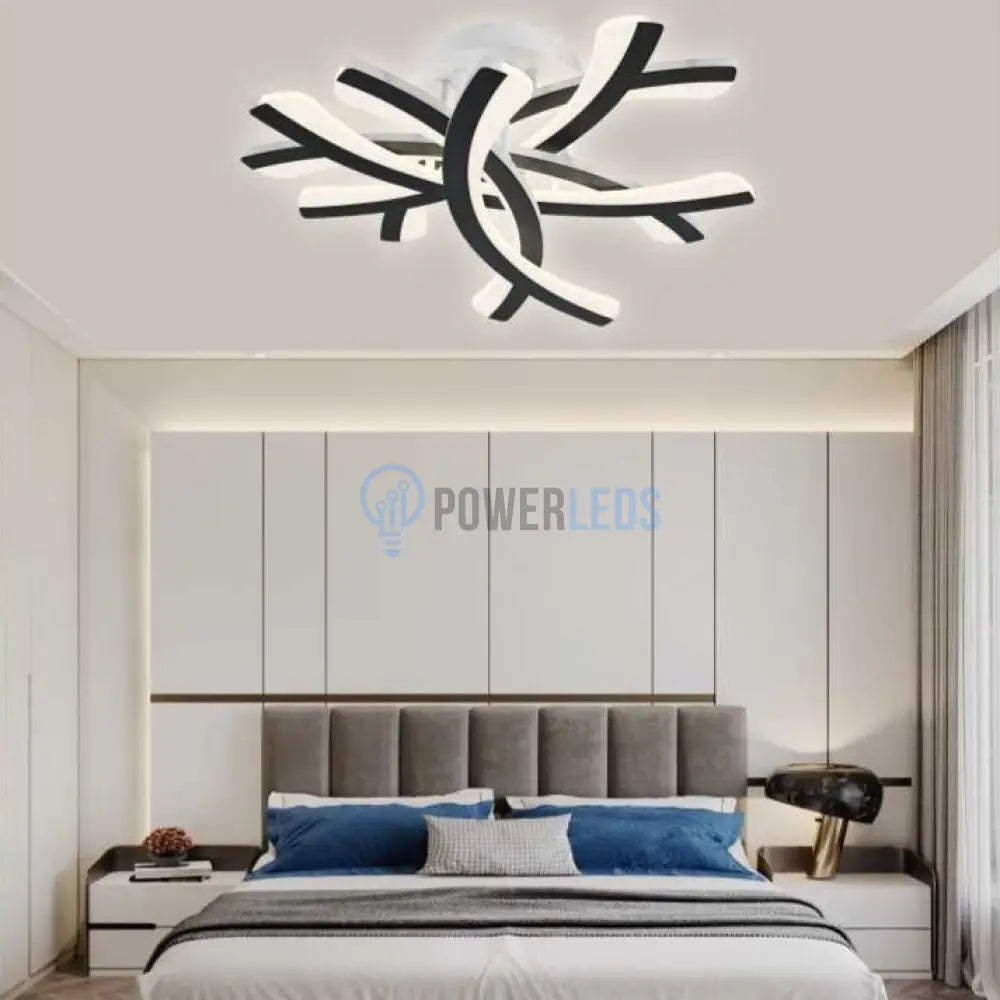 Lustra LED Fynora Black Echivalent 600W Telecomanda powerleds.ro