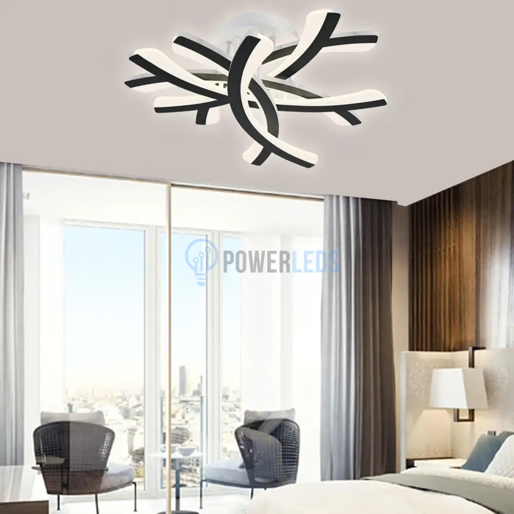 Lustra LED Fynora Black Echivalent 600W Telecomanda powerleds.ro