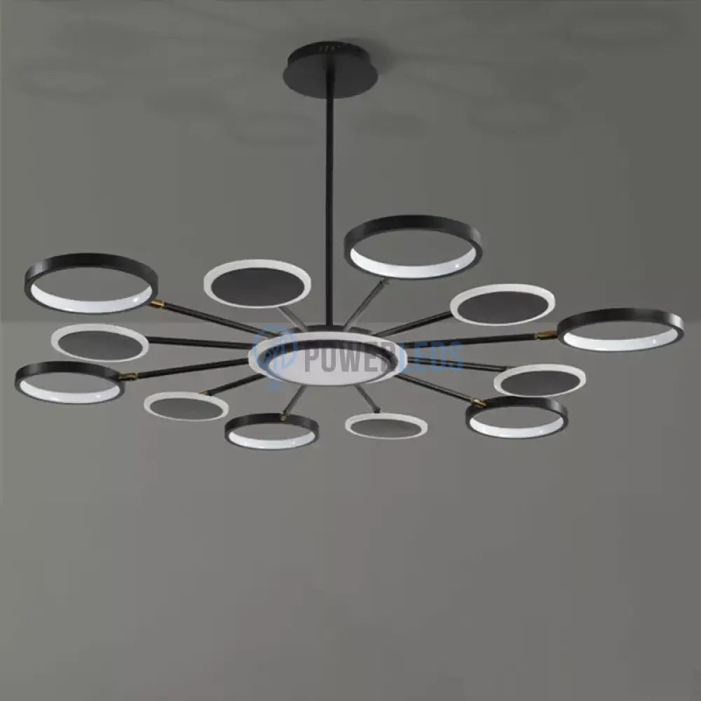 Lustra Led Gambit Black 6 + 6 + 1 Brate Reglabile Echivalent 800W Telecomanda Led Ceiling Light