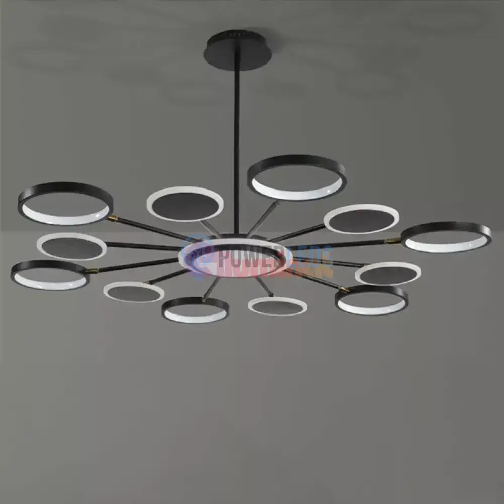 Lustra LED Gambit Black 6+6+1 Brate reglabile Echivalent 800W Telecomanda powerleds.ro