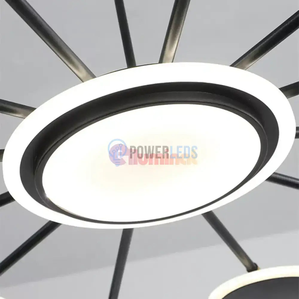 Lustra LED Gambit Black 6+6+1 Brate reglabile Echivalent 800W Telecomanda powerleds.ro