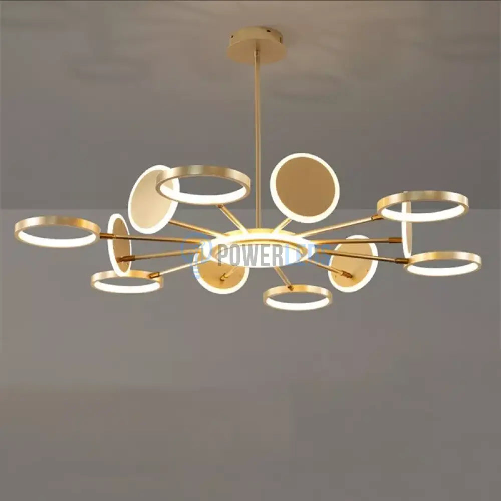 Lustra Led Gambit Gold 6 + 6 + 1 Brate Reglabile Echivalent 800W Telecomanda Led Ceiling Light