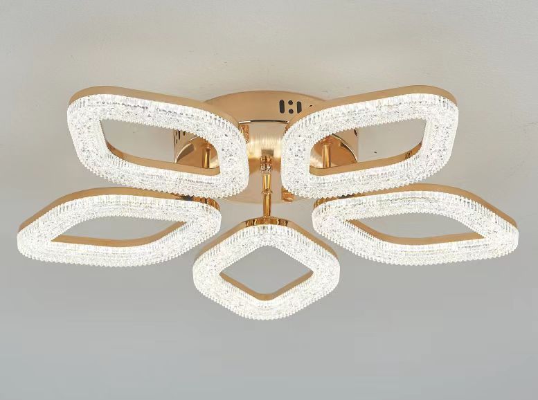 Lustra LED Golden 5 Diamonds Echivalent 400W Telecomanda