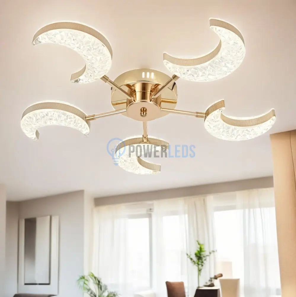 Lustra Led Halfmoon Gold Echivalent 400W Lighting Fixtures