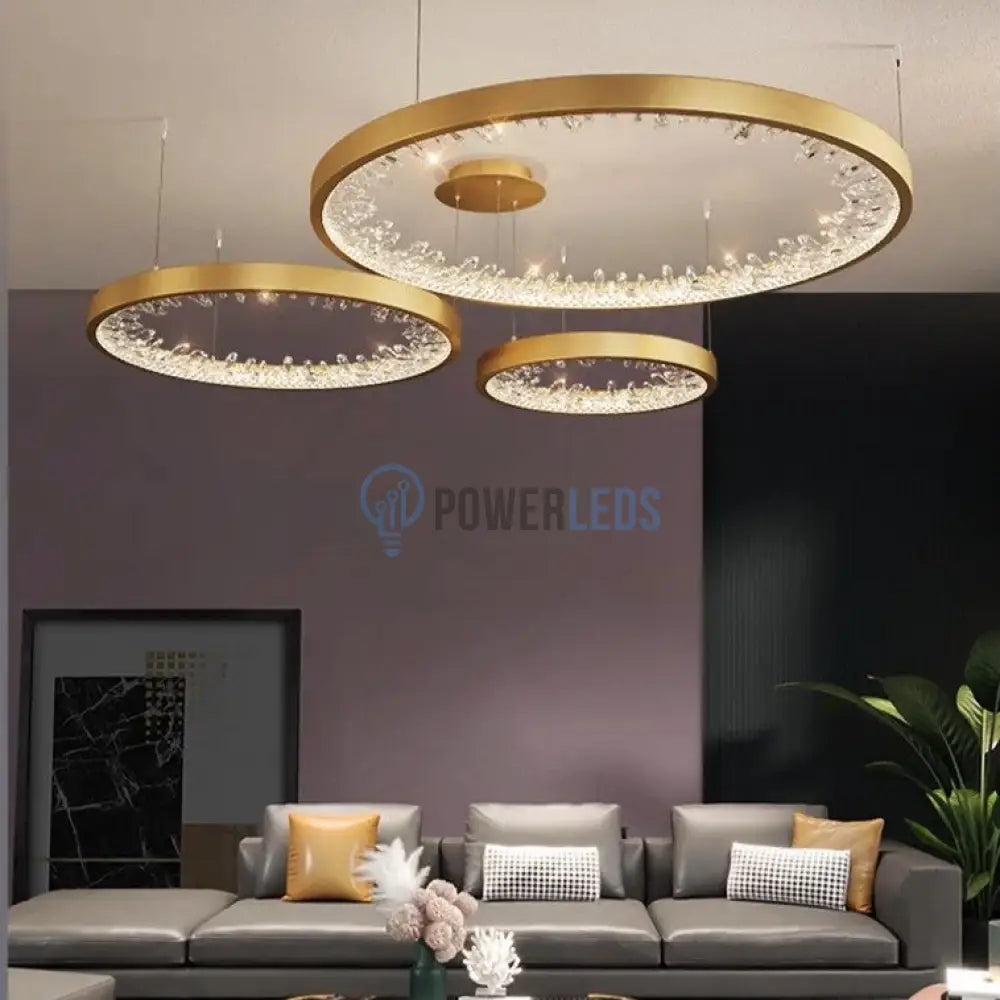 Lustra Led Ice-Age Gold 3 Segmente Mobile Echivalent 800W Lighting Fixtures