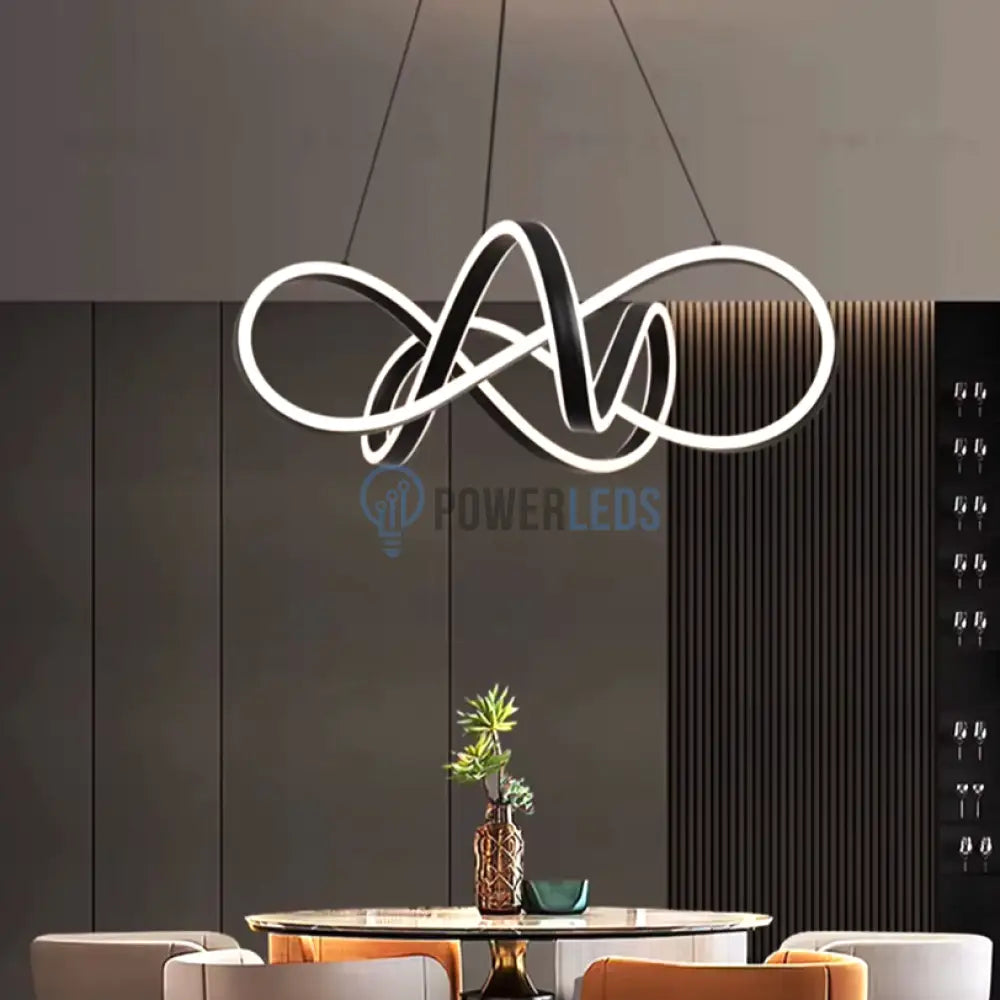 Lustra Led Infinity King Black Echivalent 1000W Telecomanda Chandeliers