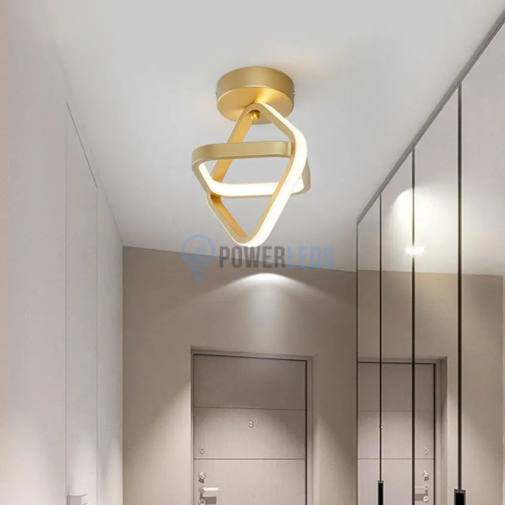 Lustra Led Infinity Square Gold Echivalent 200W Led Ceiling Light