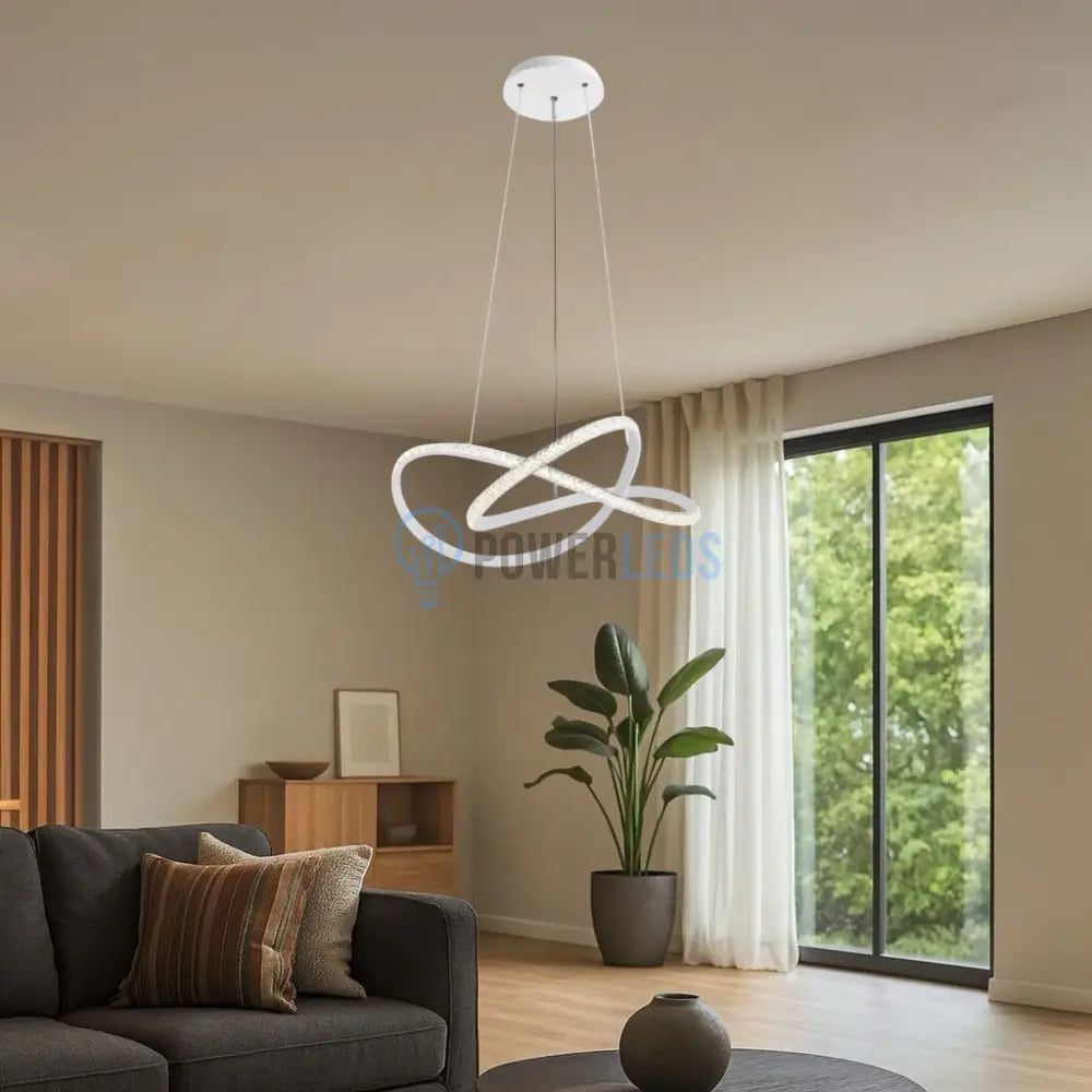 Lustra LED Clivora Circle Black Suspendata Echivalent 500W Telecomanda powerleds.ro