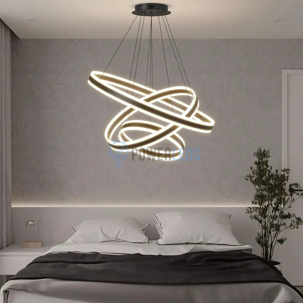 Lustra Led 308W King Black 3 Segmente Telecomanda Lighting Fixtures