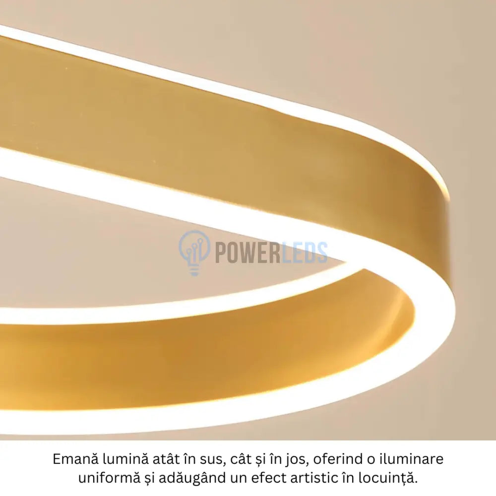 Lustra LED KING Gold 1 Segment Oval 120W cu Telecomanda SE-P3211-GD AURIE / 80CM / SUSPENDATE Lighting Fixtures