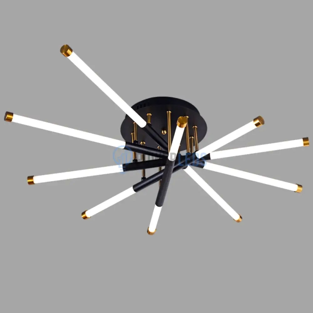Lustra Led Linnes Style Black + Gold Echivalent 400W Telecomanda