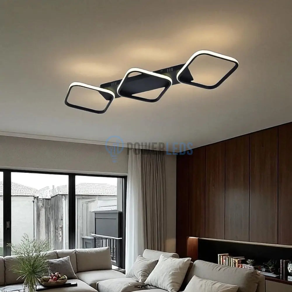Lustra LED 3 Square Design Black Telecomanda 77206/3 powerleds.ro