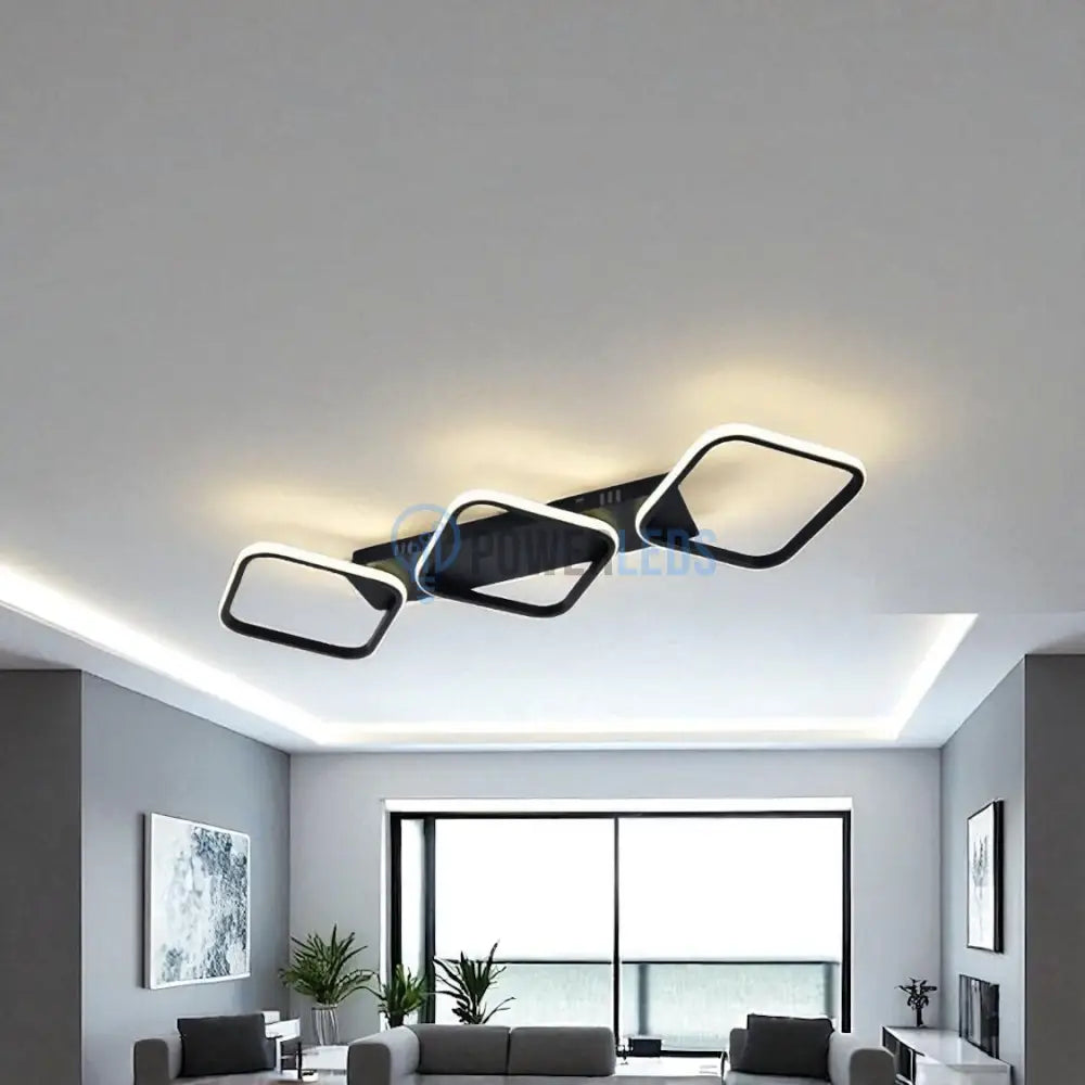 Lustra LED 3 Square Design Black Telecomanda 77206/3 powerleds.ro