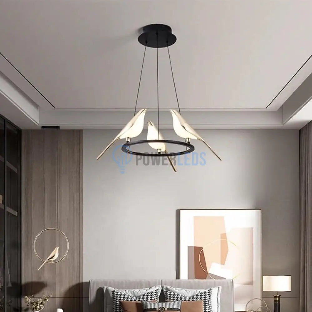 Lustra Led Luxury 3 Golden Swallow Lighting Fixtures