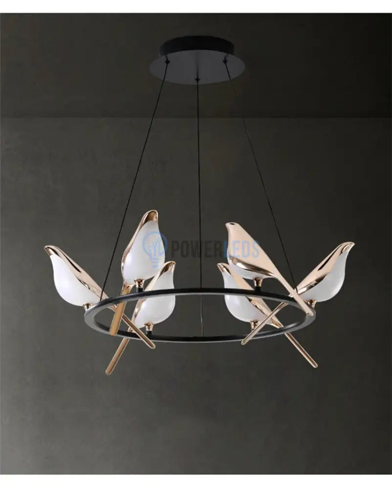 Lustra Led Luxury 6 Golden Swallow Lighting Fixtures