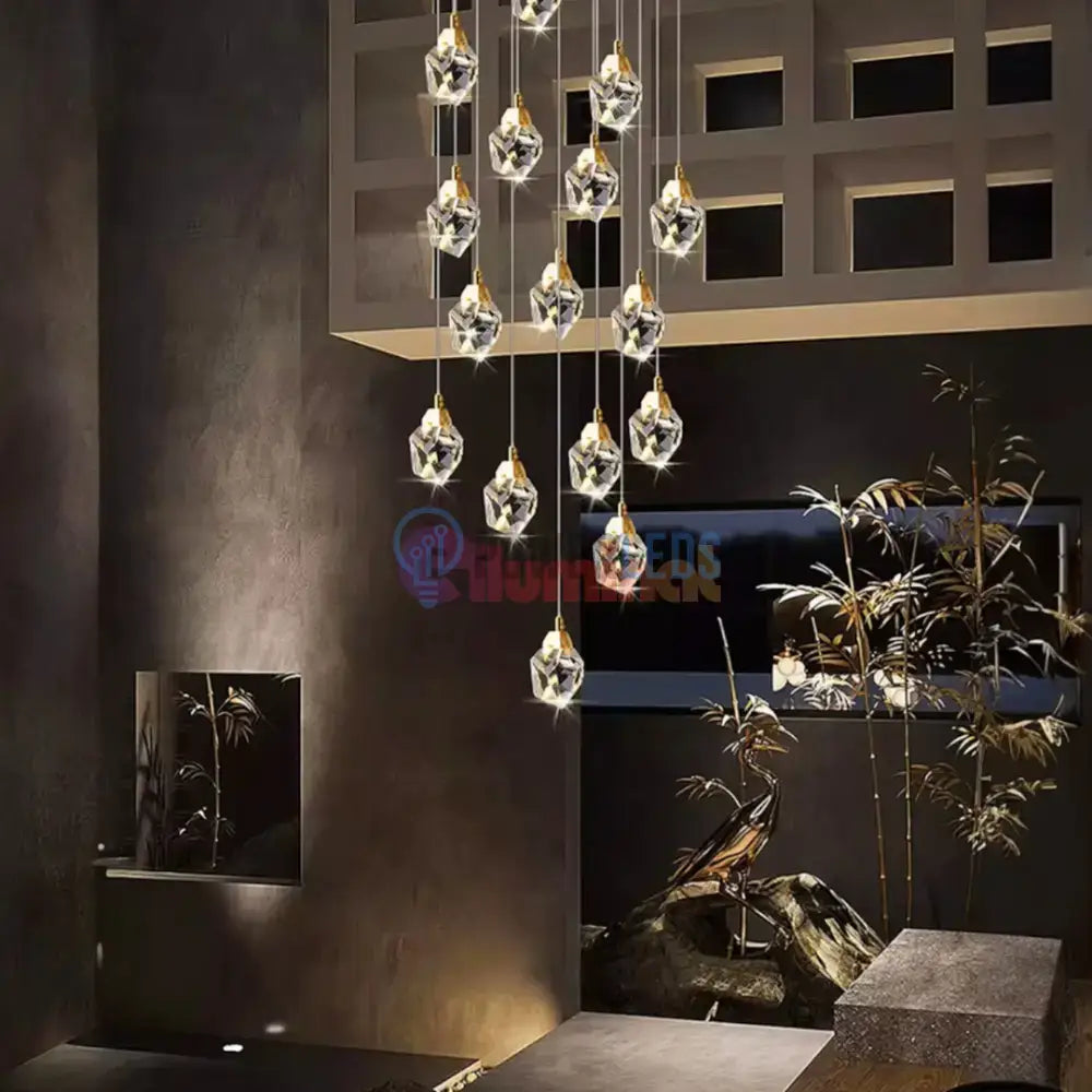 Lustra LED Luxury Crystal Flowing Diamonds powerleds.ro