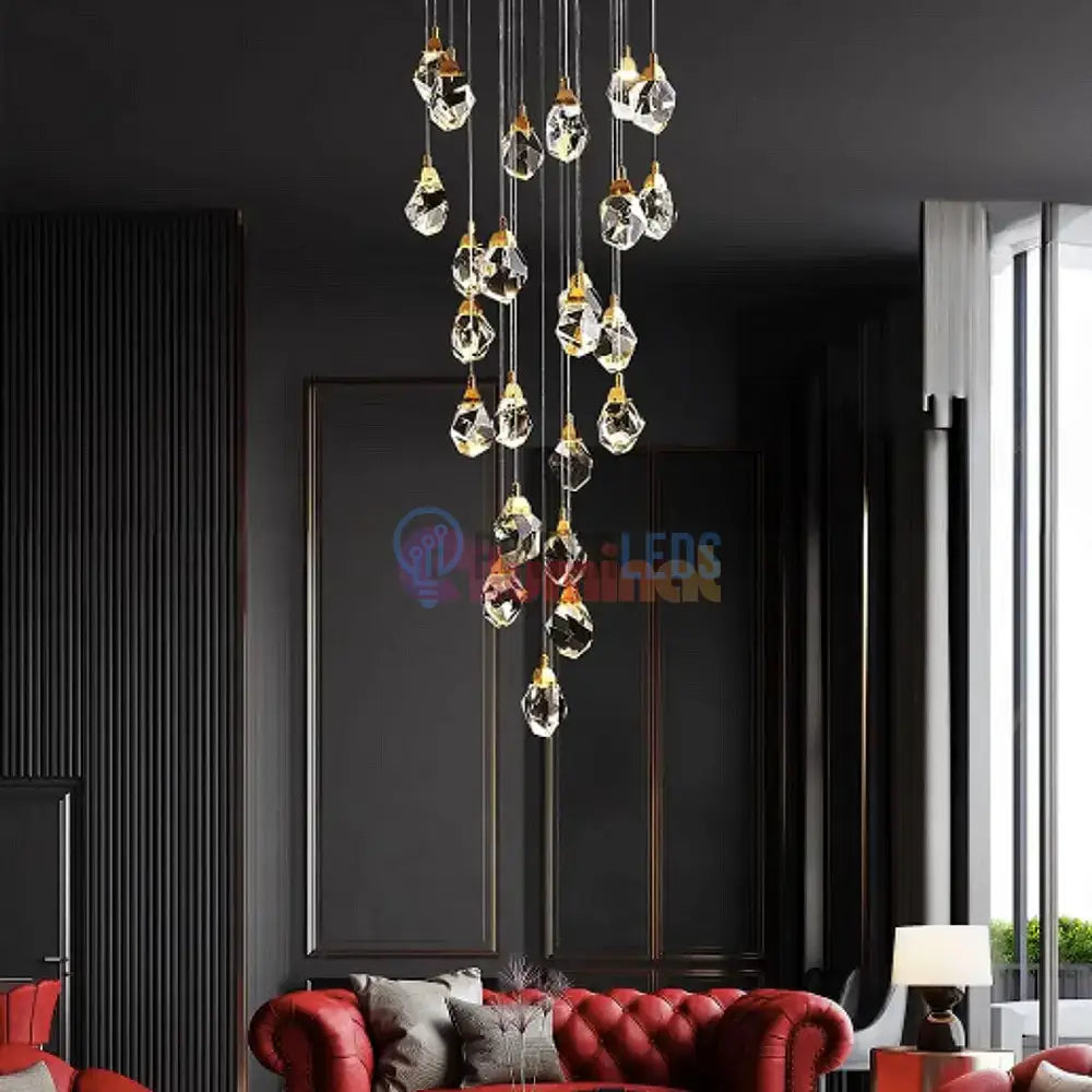 Lustra LED Luxury Crystal Flowing Diamonds powerleds.ro