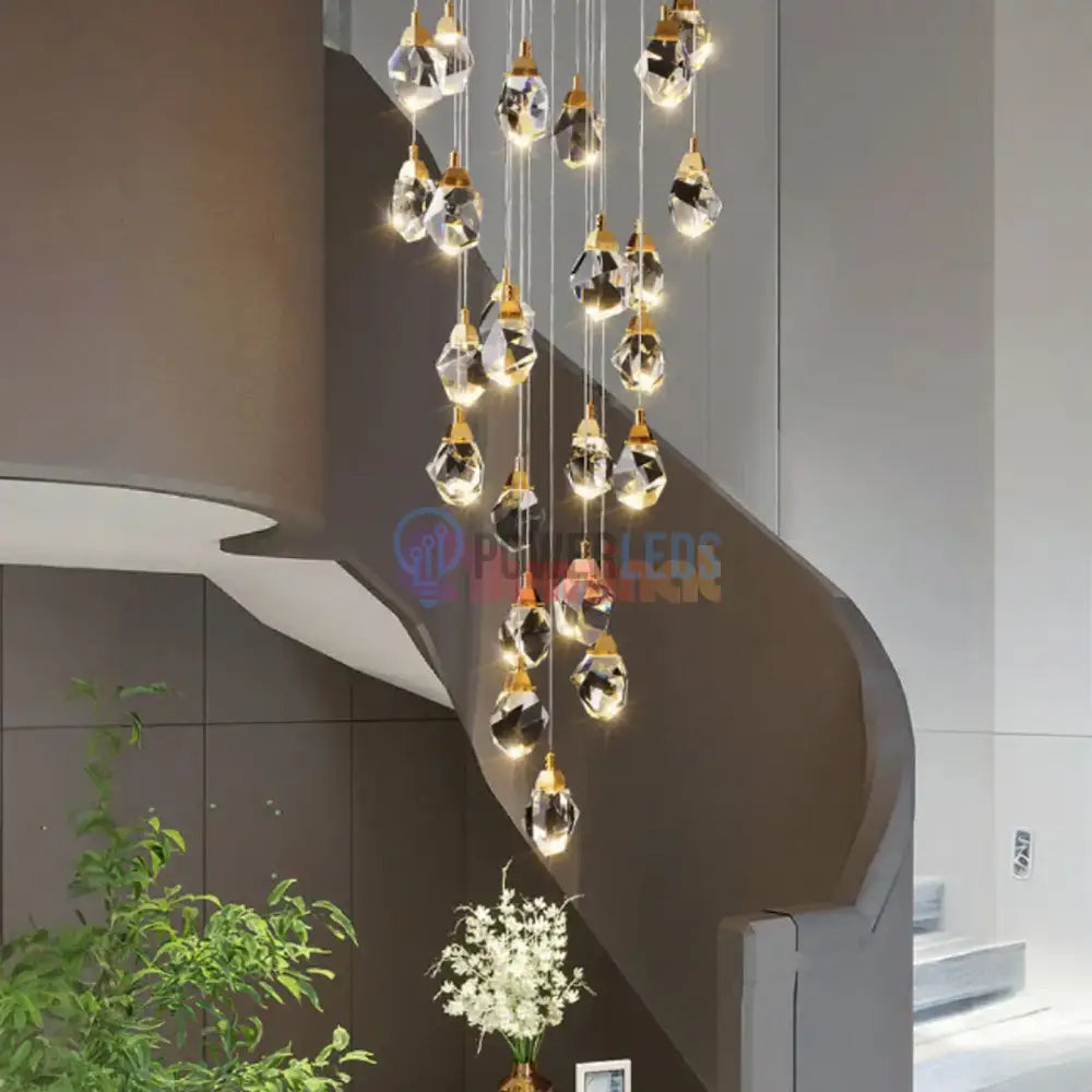 Lustra LED Luxury Crystal Flowing Diamonds powerleds.ro