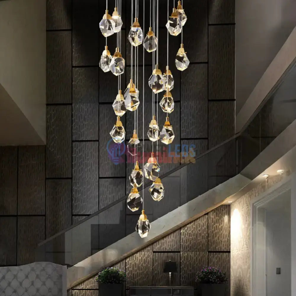 Lustra LED Luxury Crystal Flowing Diamonds powerleds.ro
