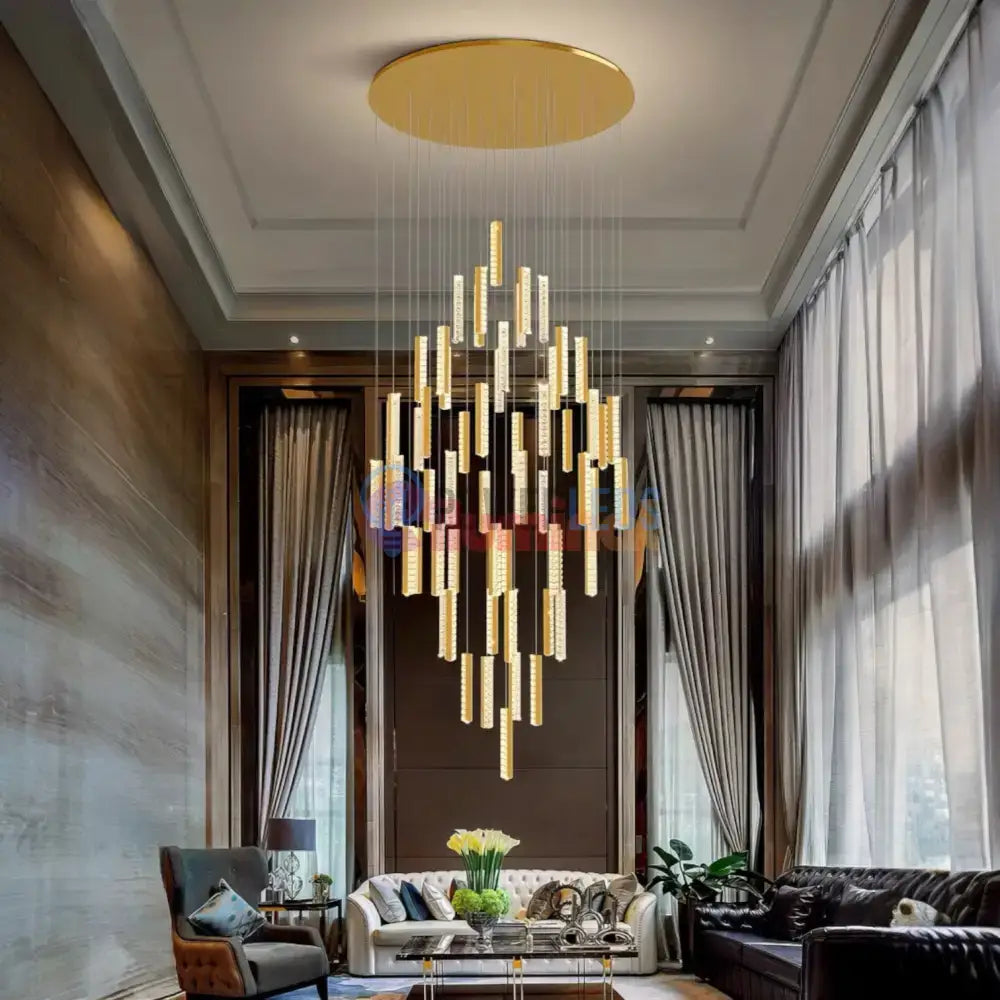 Lustra LED Luxury Crystal Golden Vianore powerleds.ro