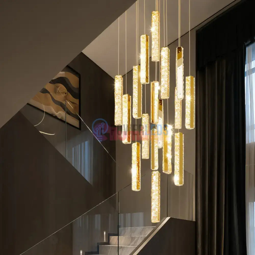Lustra LED Luxury Crystal Golden Vianore powerleds.ro