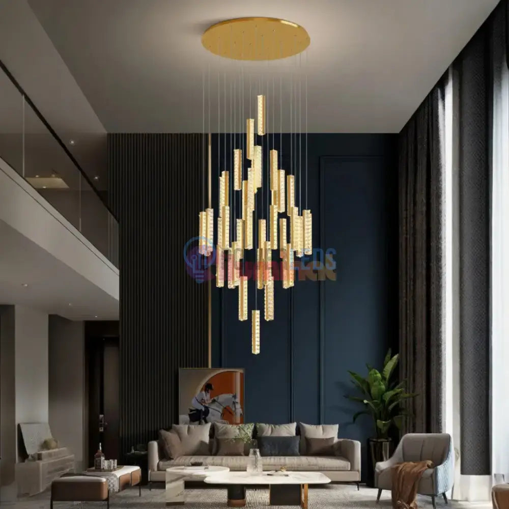 Lustra LED Luxury Crystal Golden Vianore powerleds.ro