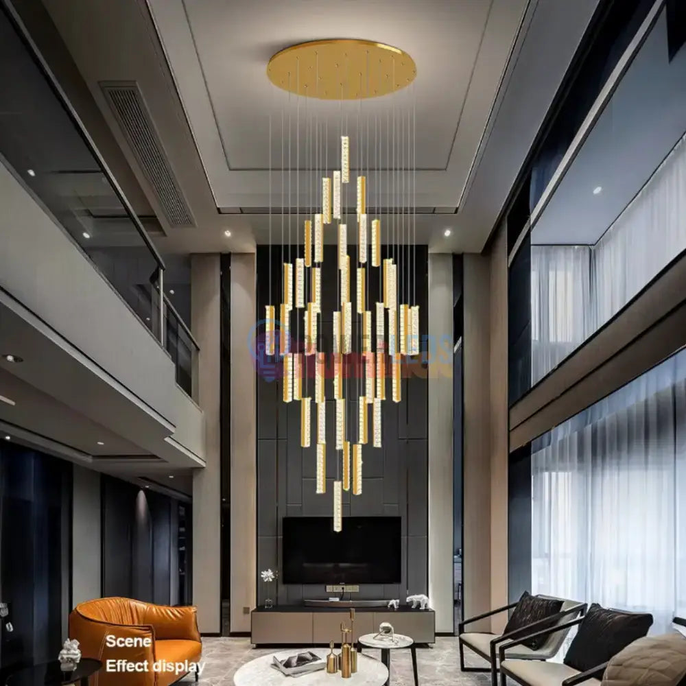 Lustra LED Luxury Crystal Golden Vianore powerleds.ro