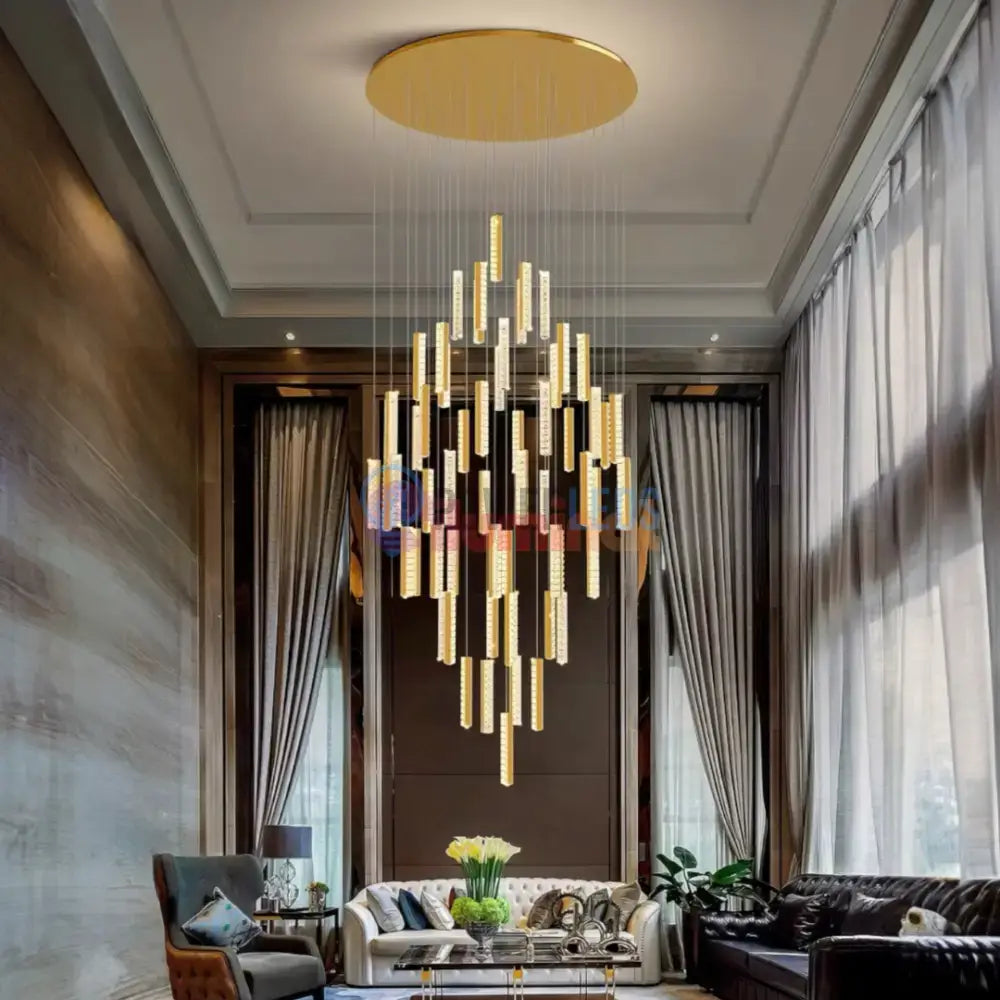 Lustra LED Luxury Crystal Golden Vianore powerleds.ro