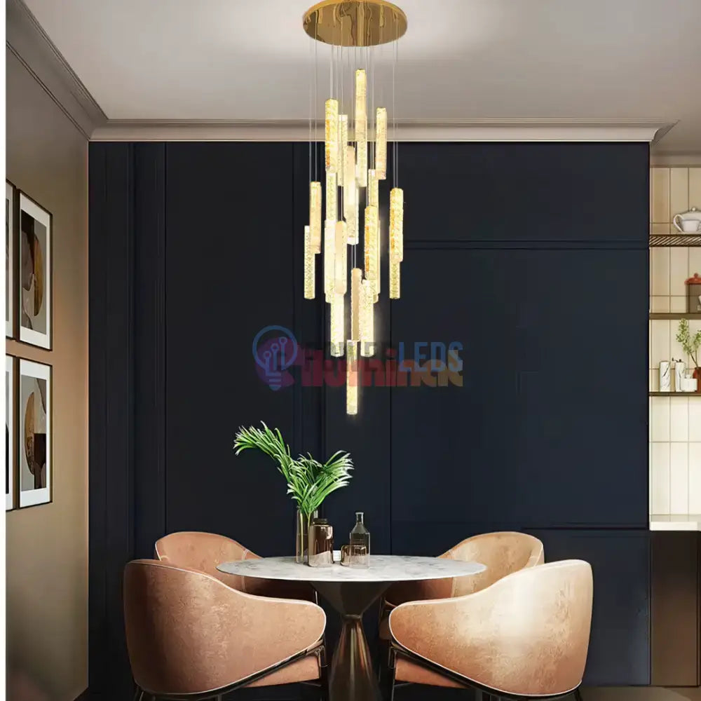 Lustra LED Luxury Crystal Golden Vianore powerleds.ro