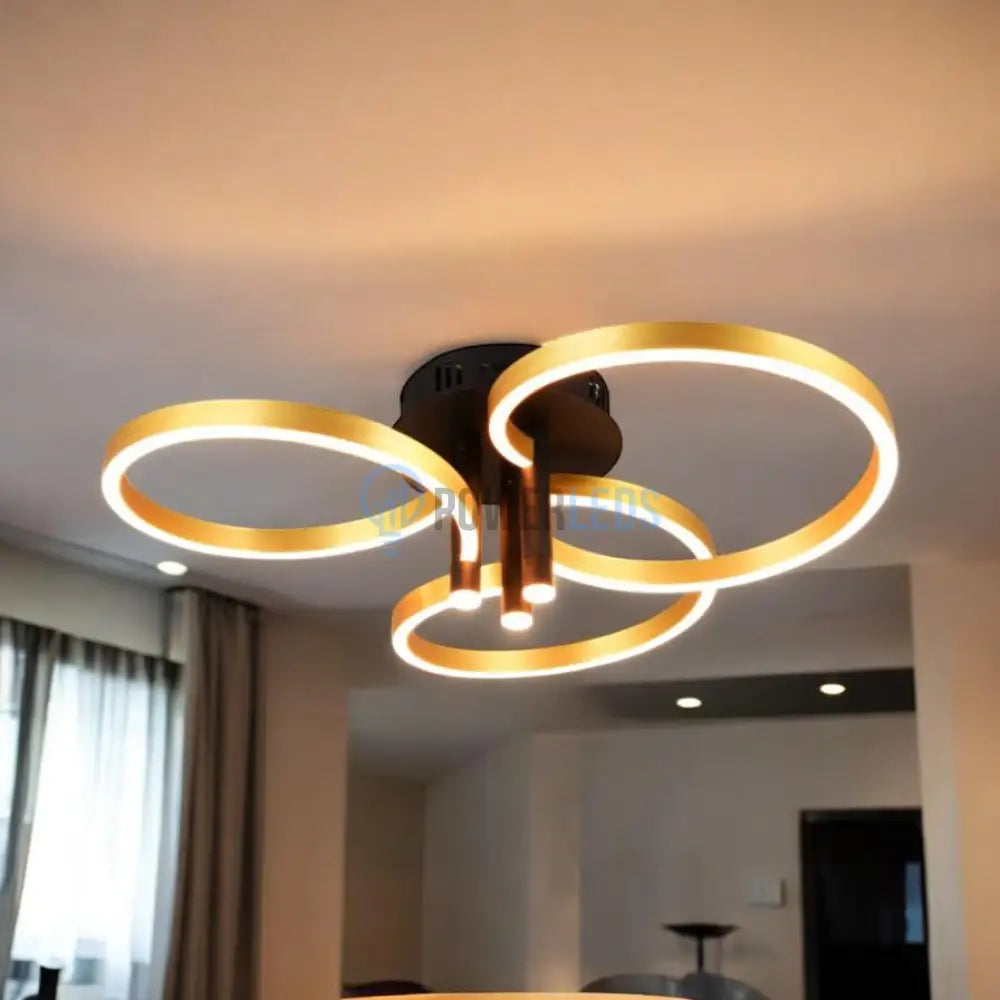 Lustra LED Luxury ShineShift Black+Gold Echivalent 500W powerleds.ro