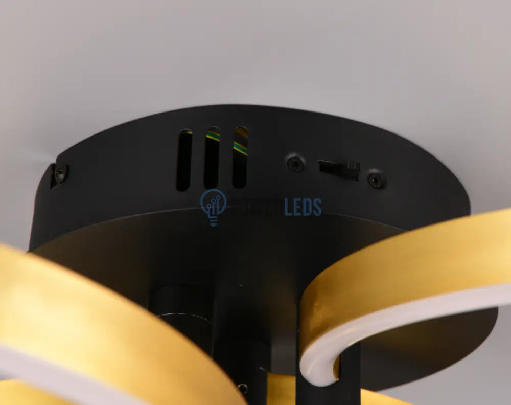 Lustra LED Luxury ShineShift Black+Gold Echivalent 500W powerleds.ro