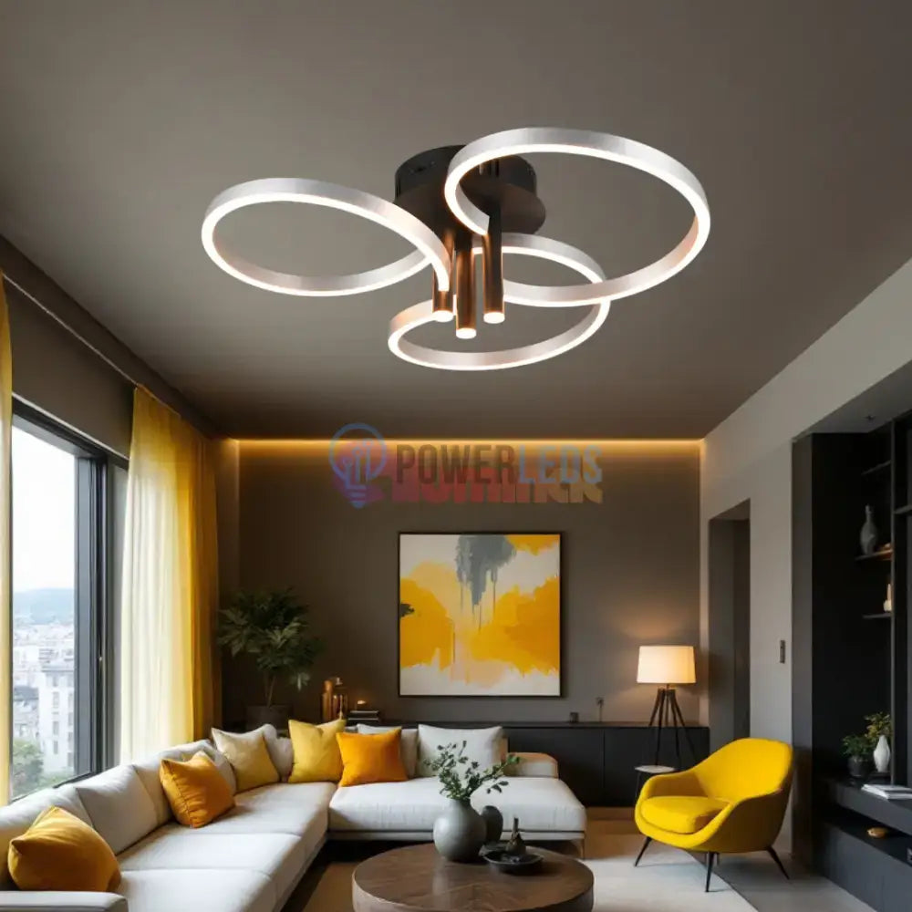 Lustra LED Luxury ShineShift Black+Silver Echivalent 500W powerleds.ro