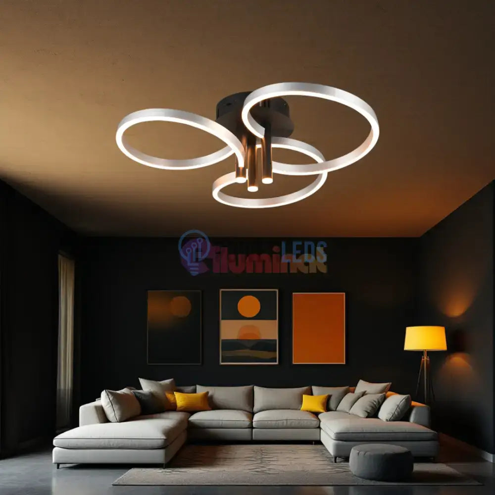 Lustra LED Luxury ShineShift Black+Silver Echivalent 500W powerleds.ro