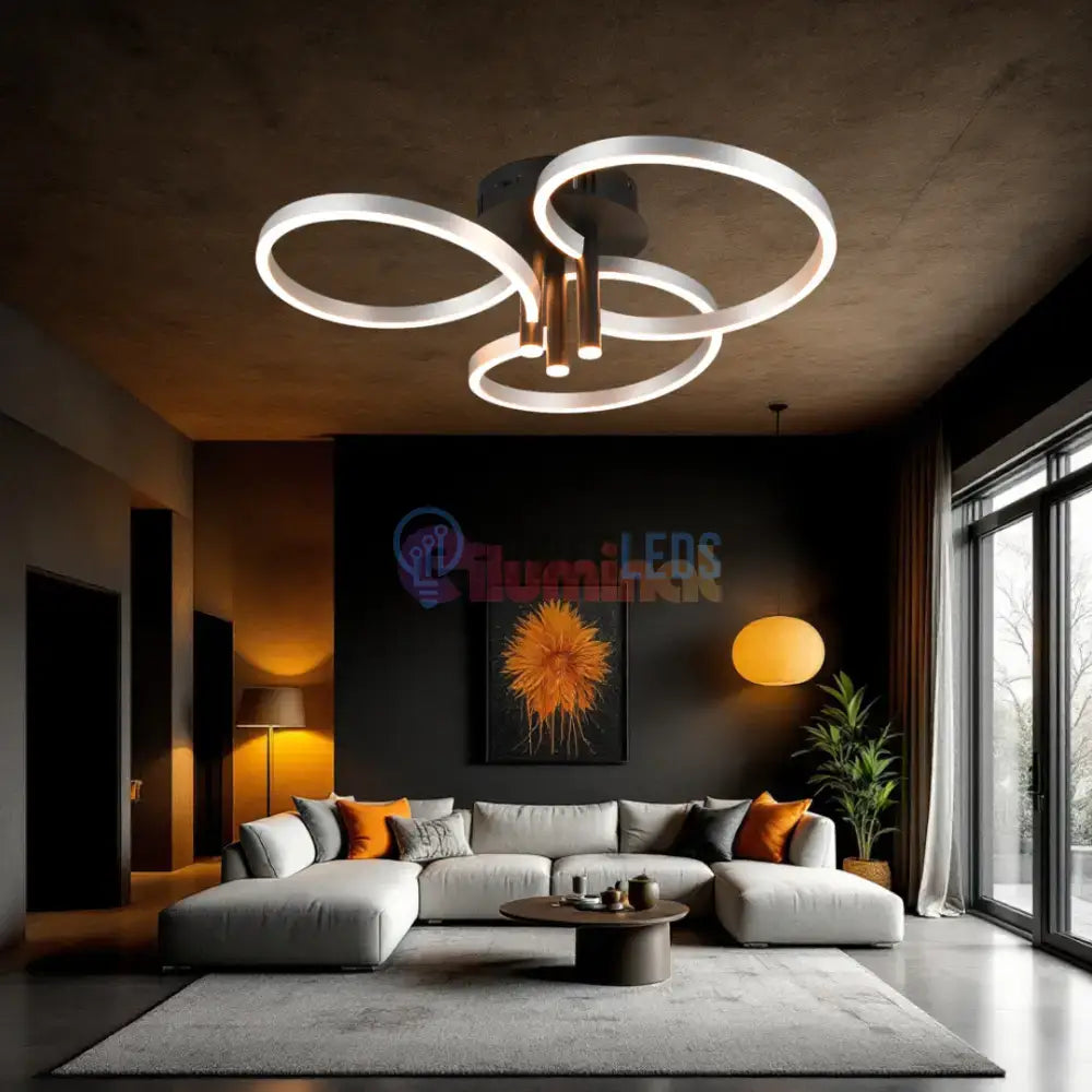 Lustra LED Luxury ShineShift Black+Silver Echivalent 500W powerleds.ro