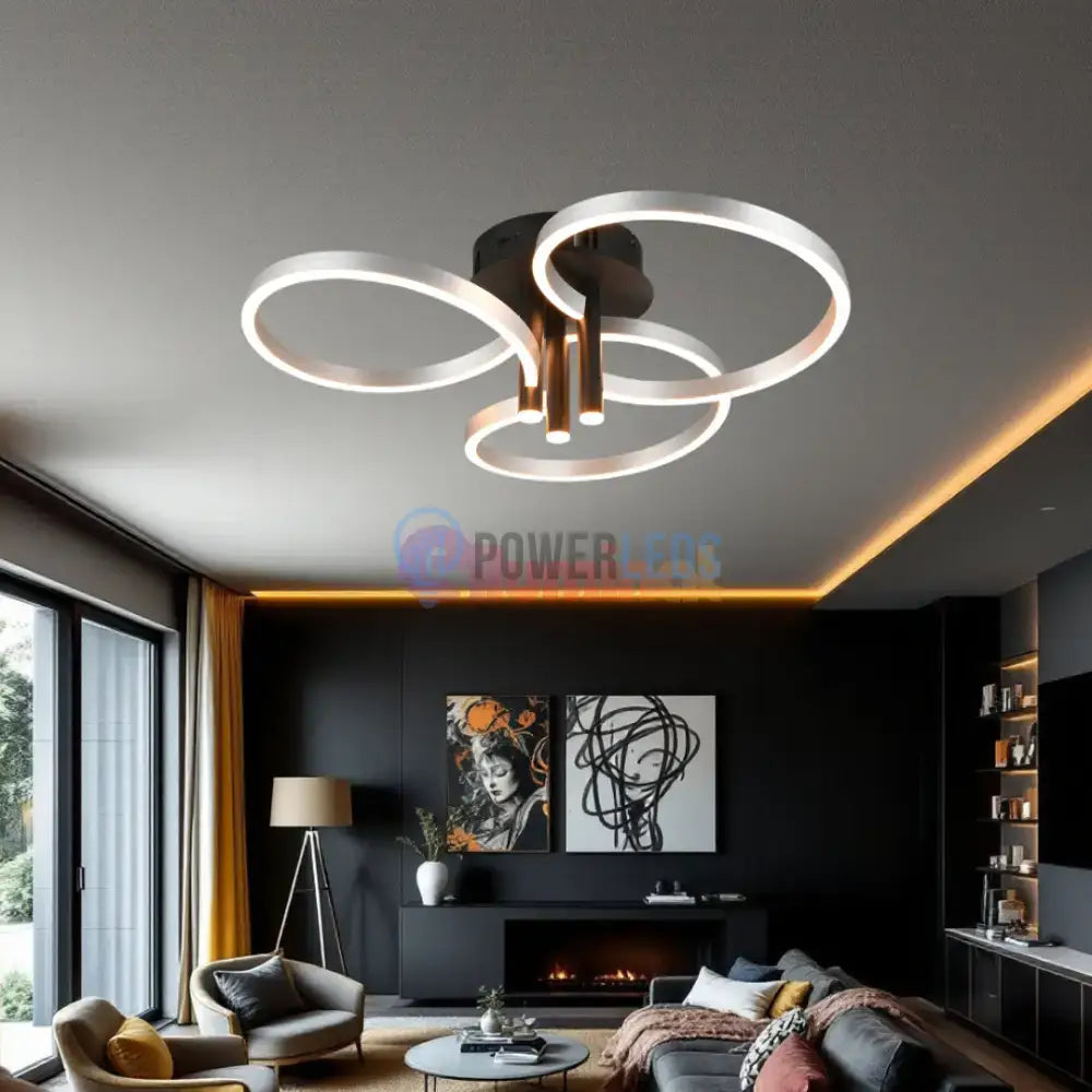 Lustra LED Luxury ShineShift Black+Silver Echivalent 500W powerleds.ro