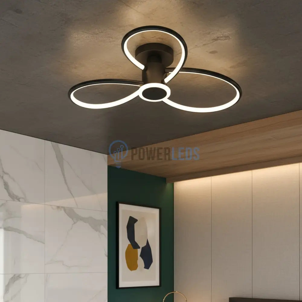 Lustra LED Lymon Neagra Echivalent 480W Telecomanda NEAGRA Lighting Fixtures