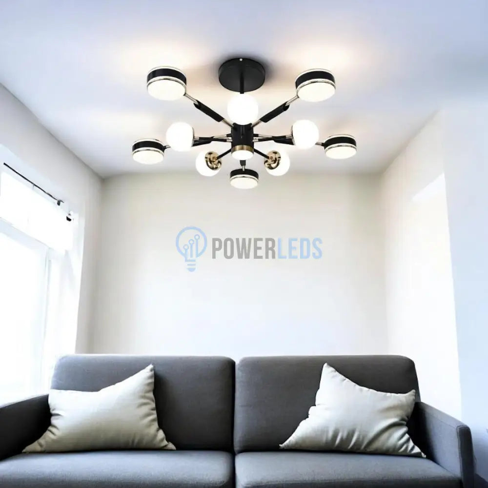 Lustra LED Maxi Fenora Black Echivalent 500W Telecomanda powerleds.ro