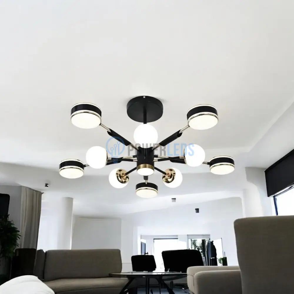 Lustra LED Maxi Fenora Black Echivalent 500W Telecomanda powerleds.ro