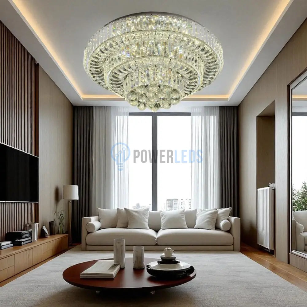 Lustra LED Maxi Klyra CRISTAL Echivalent 600W Telecomanda powerleds.ro